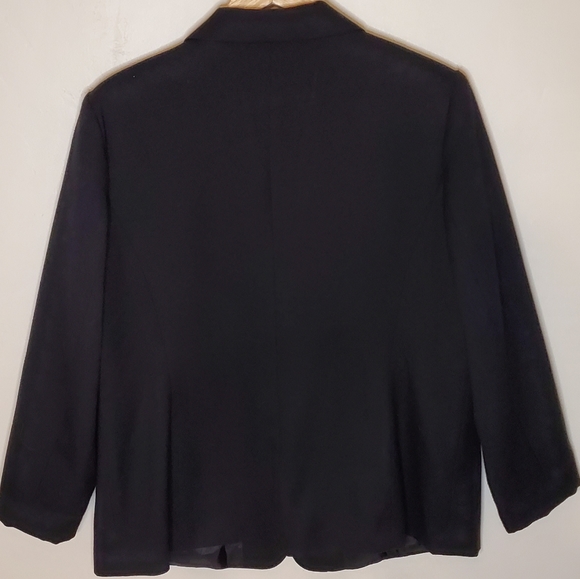 Black Boxy 80s Textured Vintage Blazer with Front Set In Pockets - Picture 6 of 11